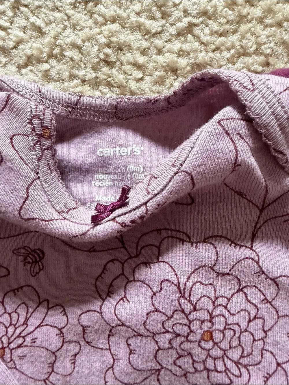 Carter’s newborn girl sleep gowns